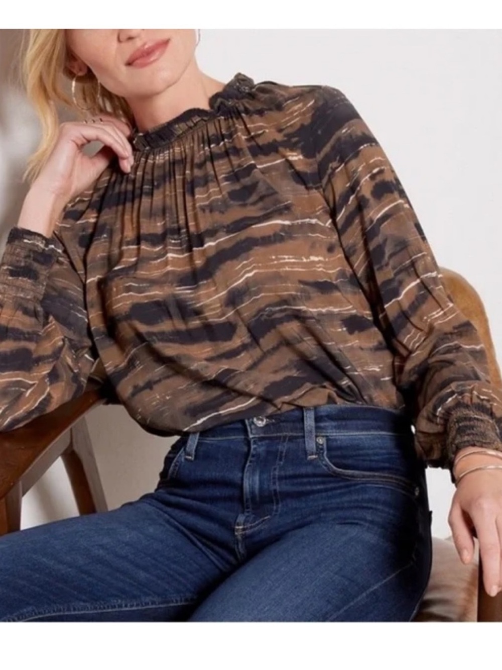 Cloth & Stone Evereve Blurred Striped Blouse M